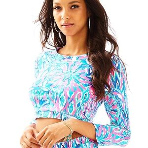 Lily Pulitzer Carlita Tiki Pink Shake It Up Top